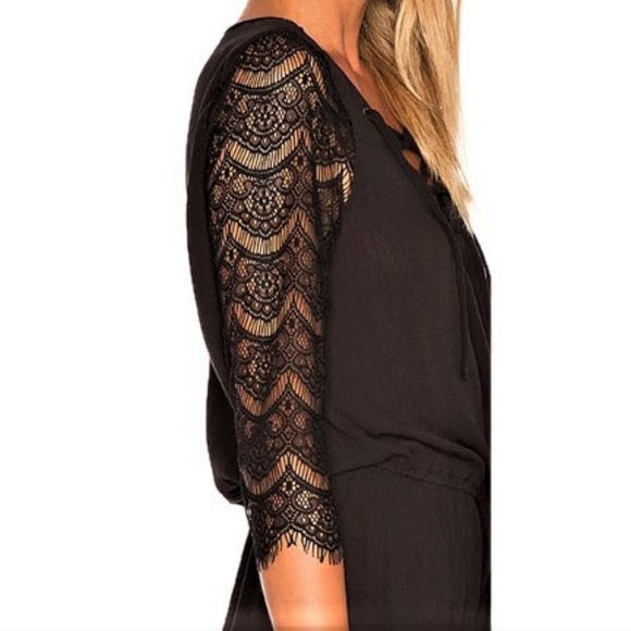 Jack By BB Dakota Romper Mendel Lace Black L - Picture 2 of 2